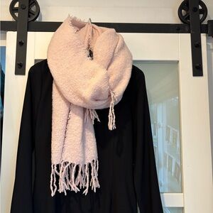 Divided Soft Blush Fringed Scarf